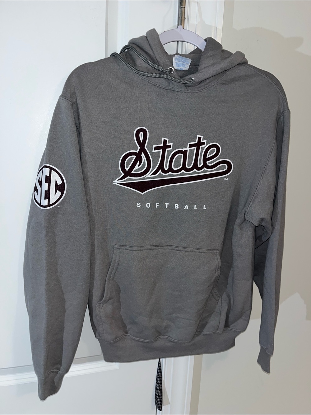 Womens Pullover Mississippi State Bulldogs Softball SEC Hooded Hoodie Sweatshirt